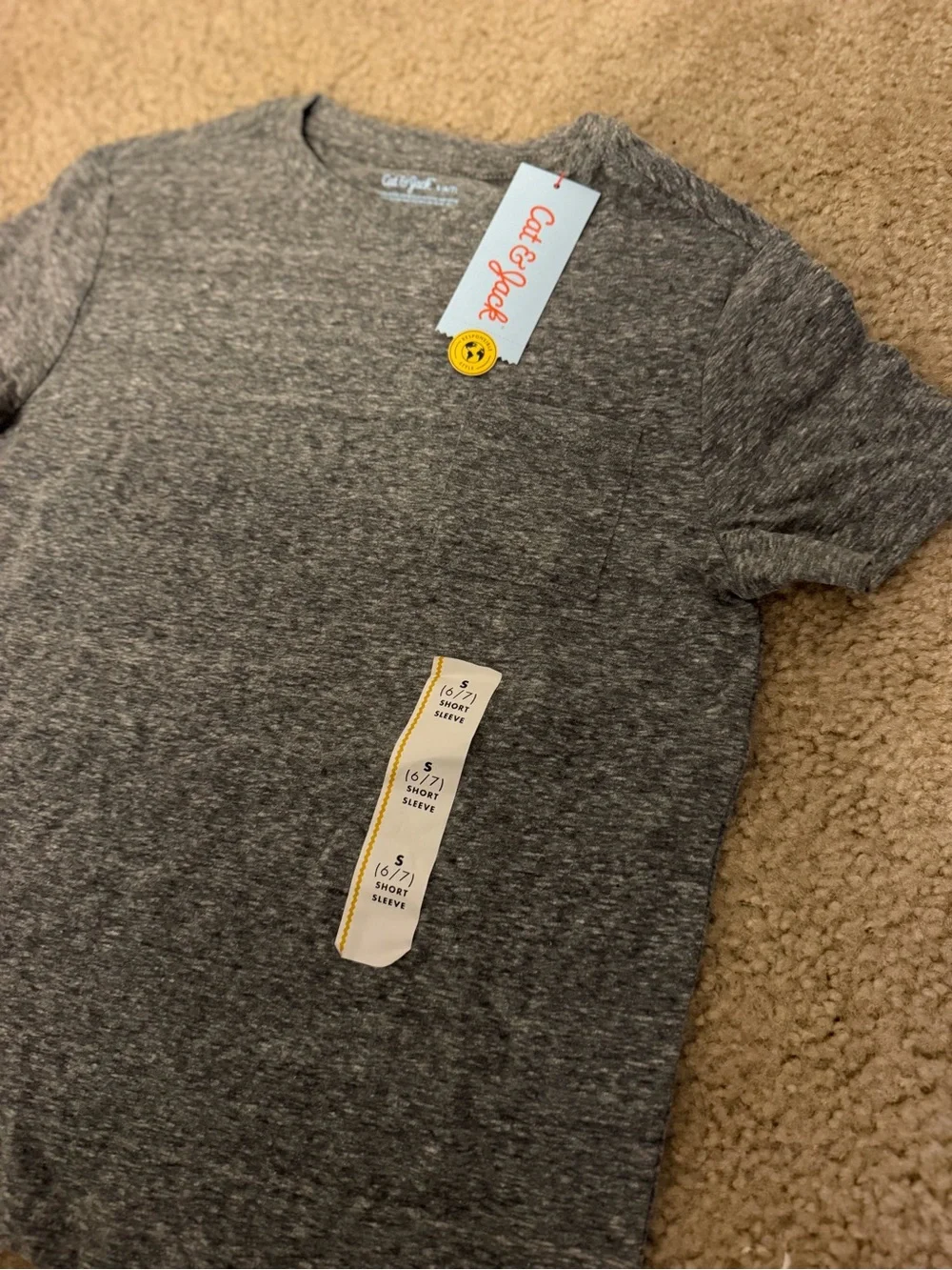 Cat & Jack Short Sleeve Crewneck Tee - Heather Gray